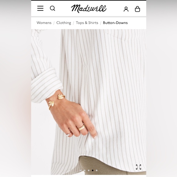 Madewell Flannel Sunday Shirt / Shacket in Stripe - Picture 2 of 7